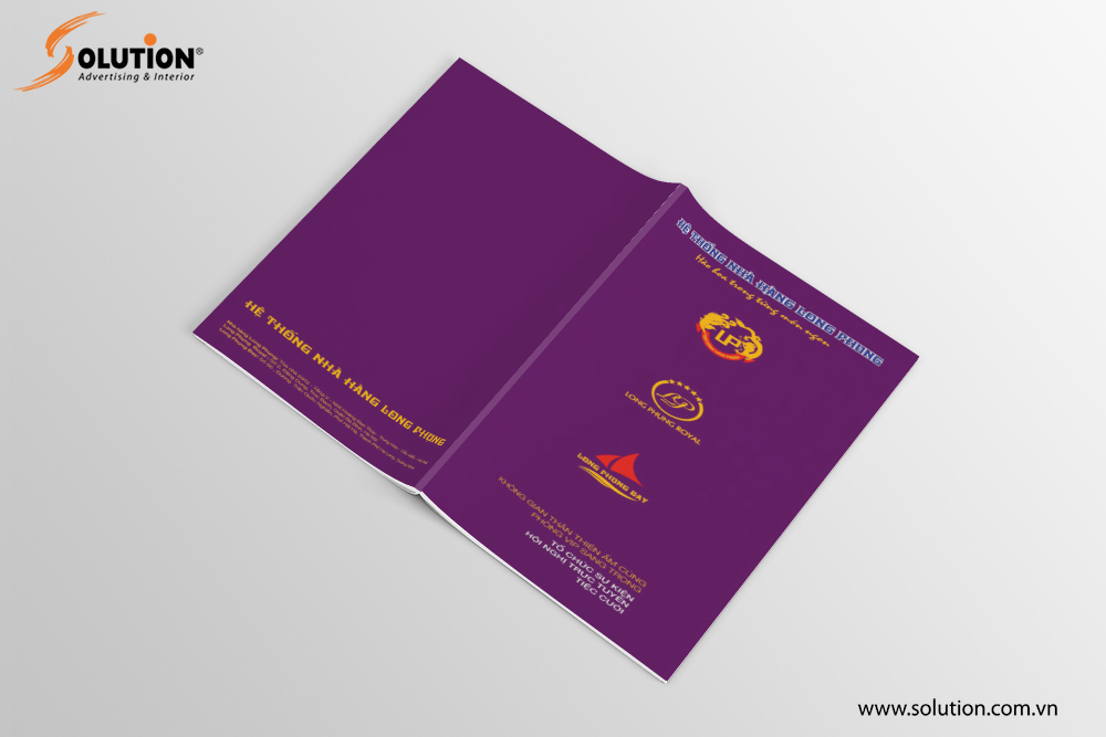 Mẫu Brochure trong thiết kế bộ nhận diện thương hiệu Nhà hàng Long Phụng