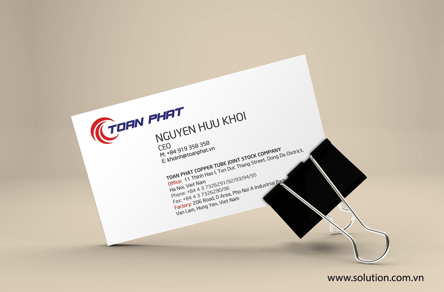 Mẫu thiết kế name-card trong bộ nhận diện thương hiệu công ty Toàn Phát