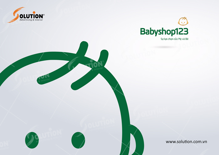 Thiết kế logo siêu thị mẹ và bé Babyshop123