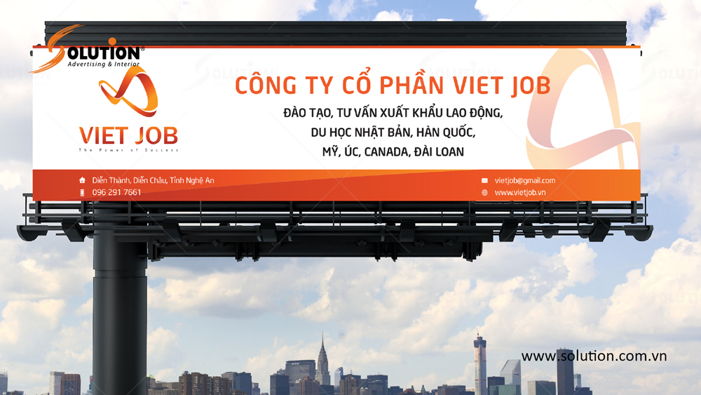 Thiết kế biển quảng cáo công ty Viet Job