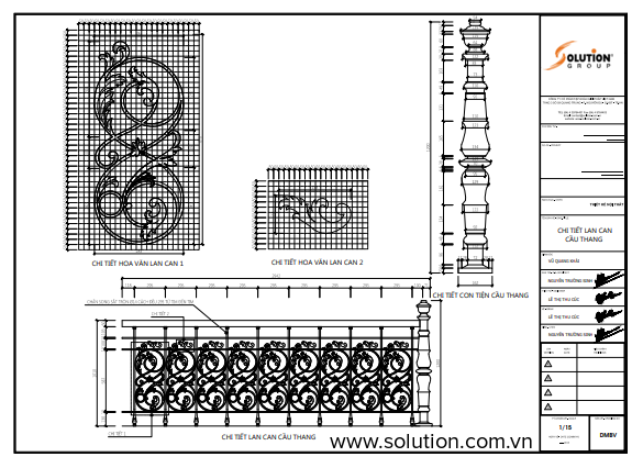 Thiết kế 3d cầu thang phong cách tân hoàng gia cổ điển quán cafe Hà Nội