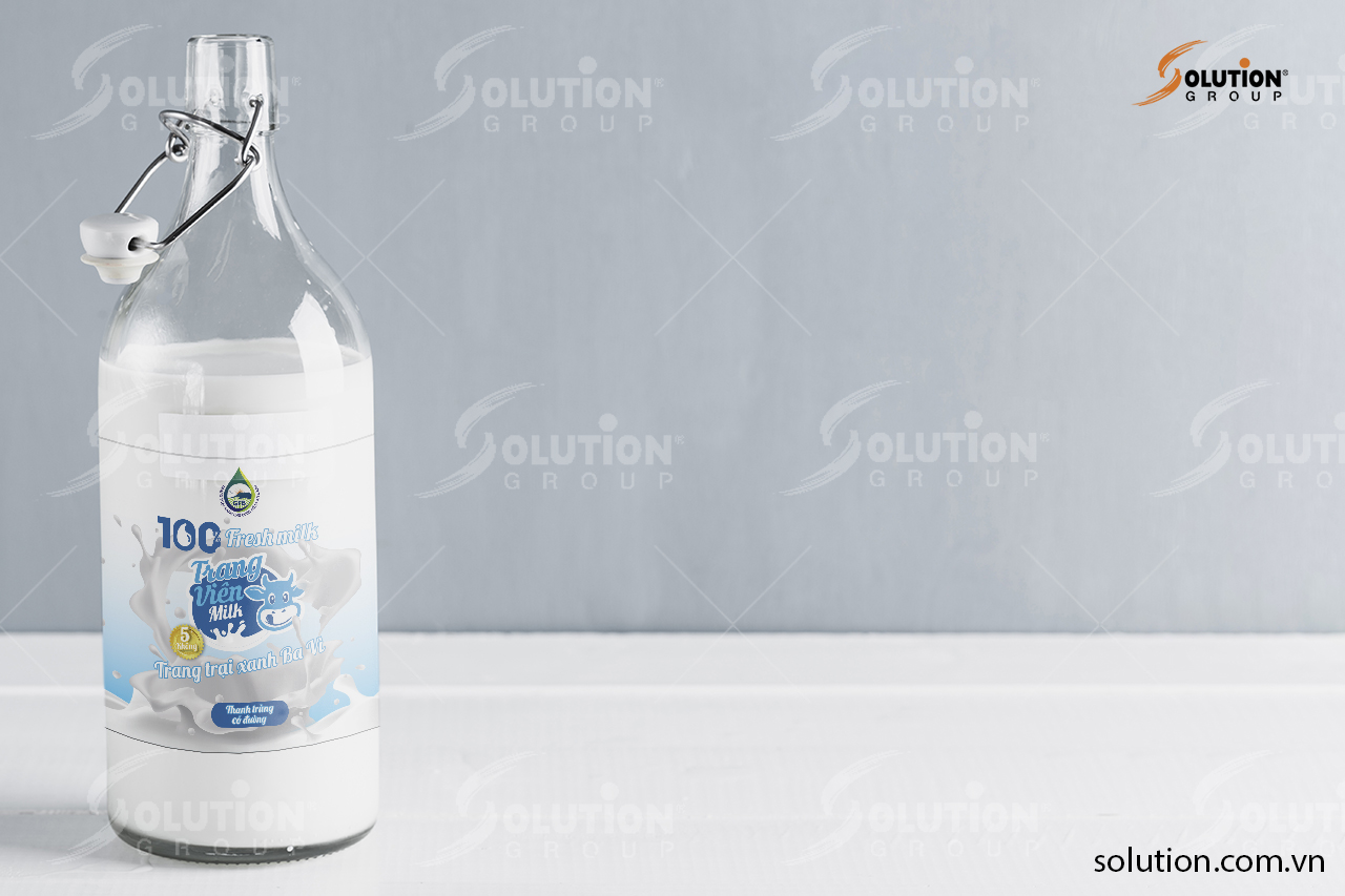 mẫu thiết kế tem nhãn chai sữa Trang Viên Ba Vì