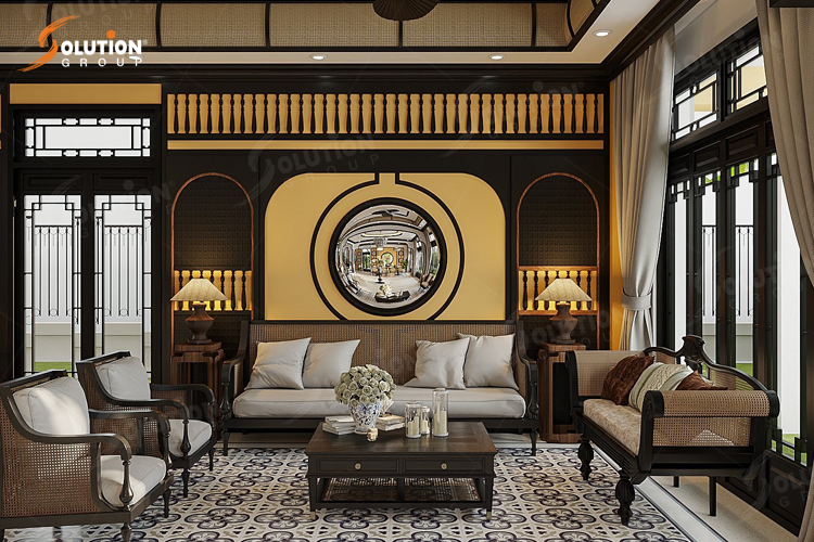 Thiết kế căn hộ phong cách Indochine là sự hòa quyện tuyệt vời giữa kiến trúc phương Tây và phong cách đặc trưng của người dân Đông Dương. Hãy đắm mình vào một không gian sang trọng và ấm cúng, nơi cổ điển gặp hiện đại.