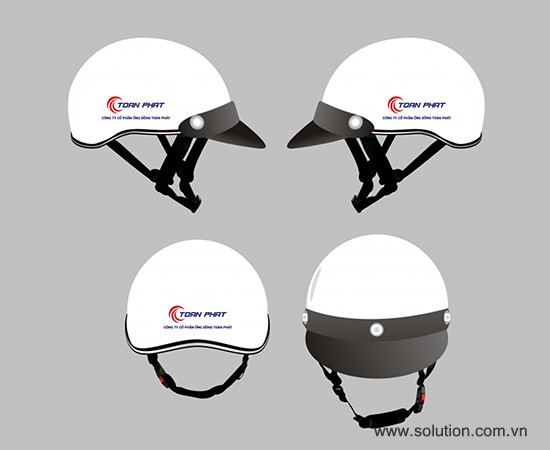 Mẫu mũ bảo hiểm trong bộ nhận diện thương hiệu Công ty Toàn Phát