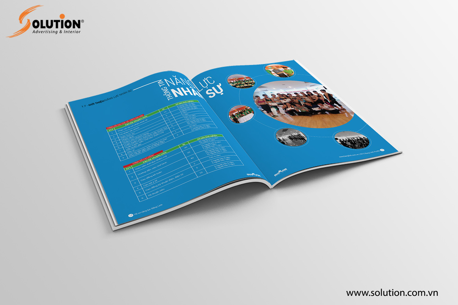 Mẫu thiết kế trang nội dung hồ sơ năng lực catalogue Công ty Bằng Linh