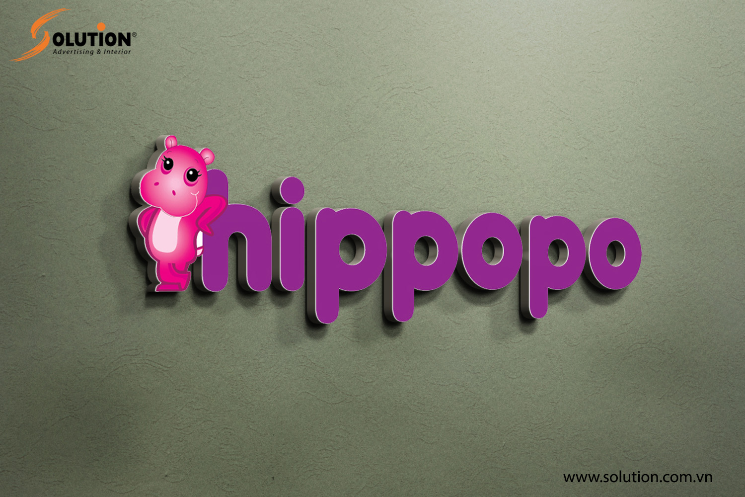 Mẫu thiết kế logo thương hiệu Trường mầm non Hippopo 