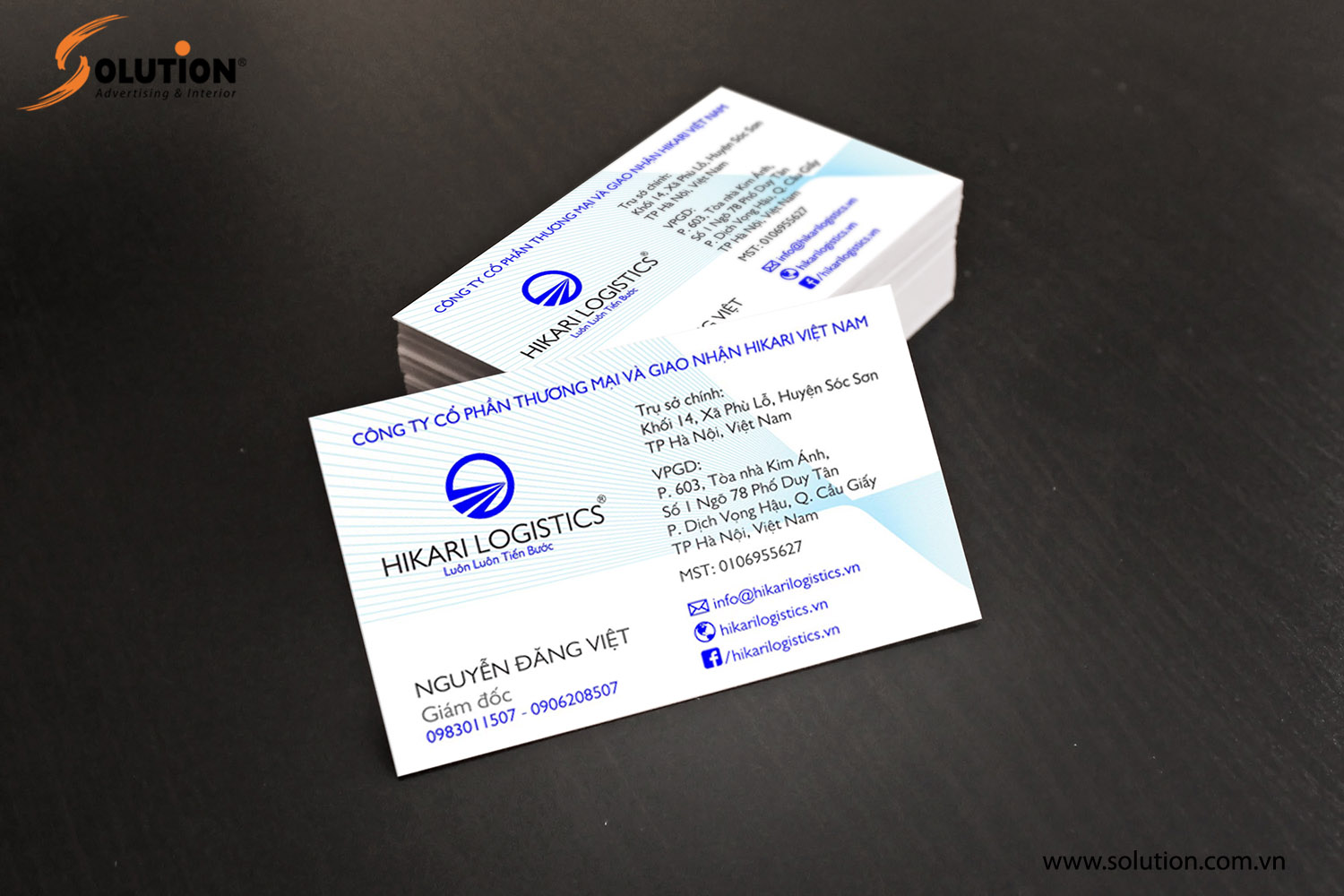 Mẫu thiết kế namecard Công ty Hikari Việt Nam