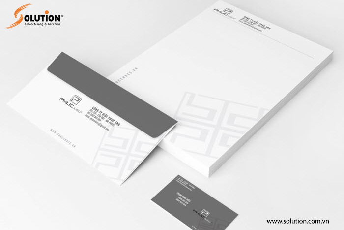 Mẫu thiết kế phong bì thư - namecard trong bộ nhận diện thương hiệu Phúc AMG