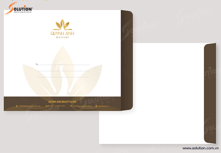 thiết kế bộ nhận diện thương hiệu dịch vụ spa cao cấp quỳnh anh Beaty & spa