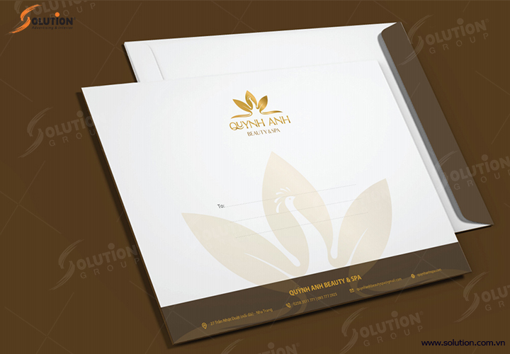 thiết kế bộ nhận diện thương hiệu dịch vụ spa cao cấp quỳnh anh Beaty & spa