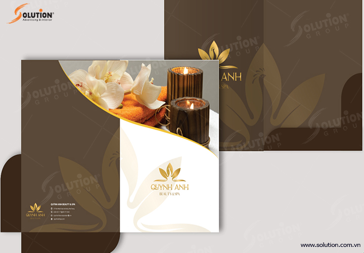 thiết kế bộ nhận diện thương hiệu dịch vụ spa cao cấp quỳnh anh Beaty & spa