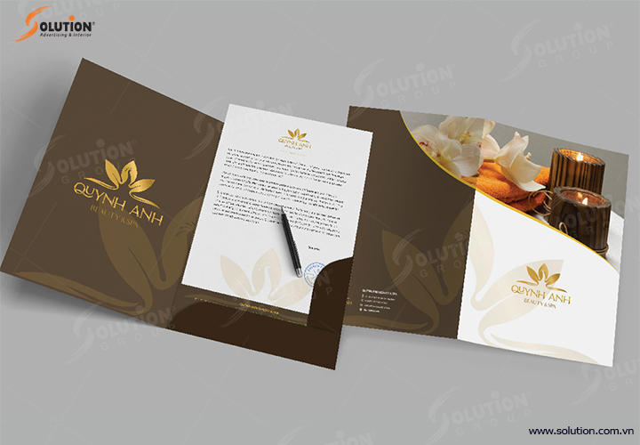 thiết kế bộ nhận diện thương hiệu dịch vụ spa cao cấp quỳnh anh Beaty & spa