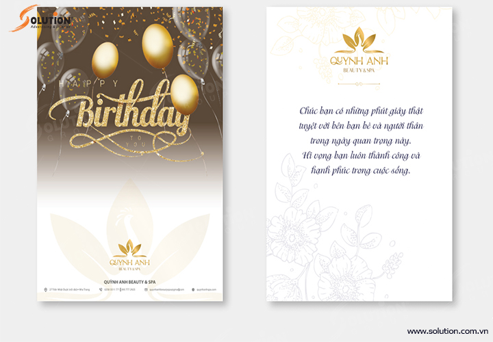 thiết kế bộ nhận diện thương hiệu dịch vụ spa cao cấp quỳnh anh Beaty & spa