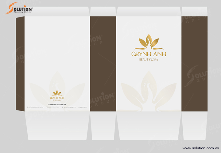 thiết kế bộ nhận diện thương hiệu dịch vụ spa cao cấp quỳnh anh Beaty & spa