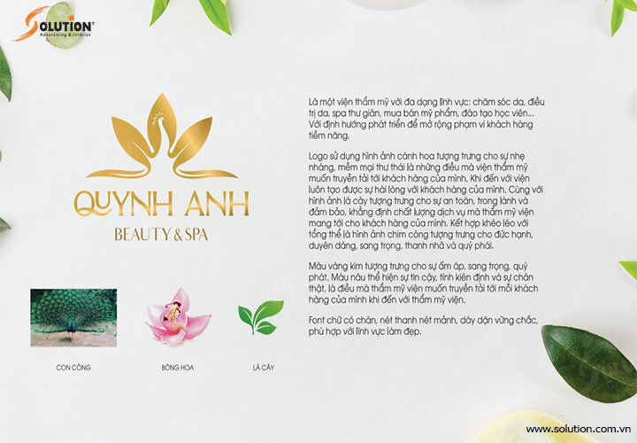 thiết kế bộ nhận diện thương hiệu dịch vụ spa cao cấp quỳnh anh Beaty & spa