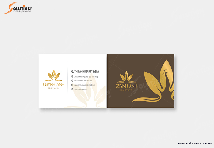 thiết kế bộ nhận diện thương hiệu dịch vụ spa cao cấp quỳnh anh Beaty & spa