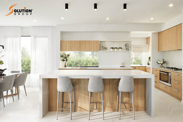 Đảo bếp kết hợp bàn ăn đẹp