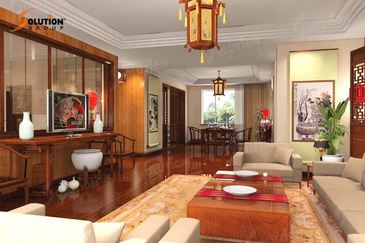 Phòng khách phong cách Á Đông