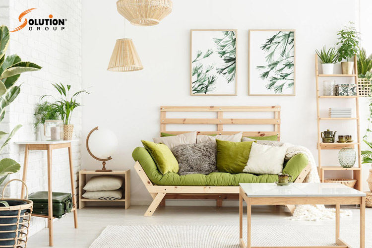 Phòng khách phong cách Eco