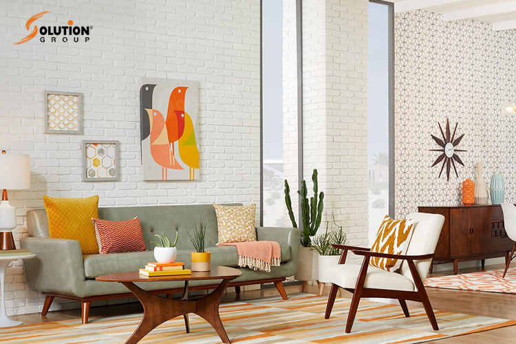 Phòng khách phong cách Retro độc đáo