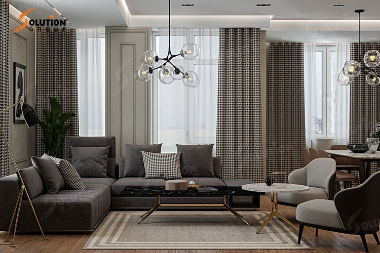 Phòng khách tân cổ điển đơn giản