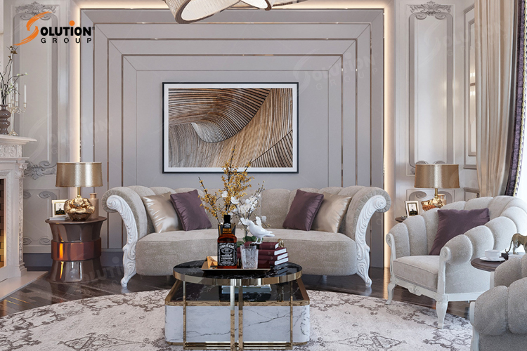 Phòng cách tân cổ điển nhà ống