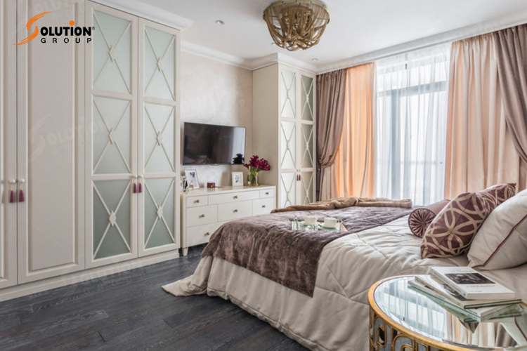 Phòng ngủ tân cổ điển nhẹ nhàng