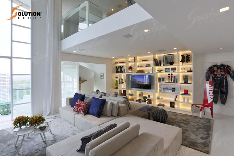 Thiết kế phòng khách căn hộ Duplex