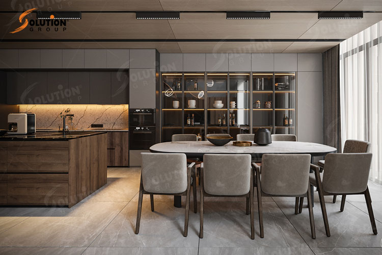 Thiết kế phòng bếp căn hộ Duplex