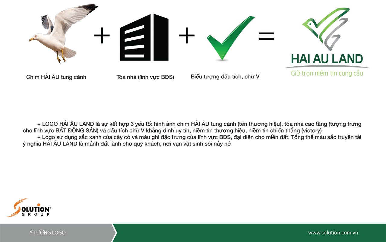 Thiết kế logo công ty bất động sản Hải Âu Land