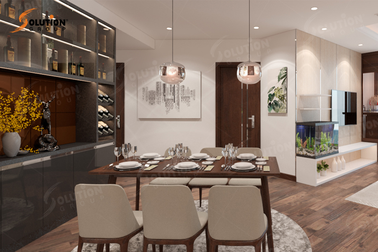phòng ăn của chung cư 3 phòng ngủ