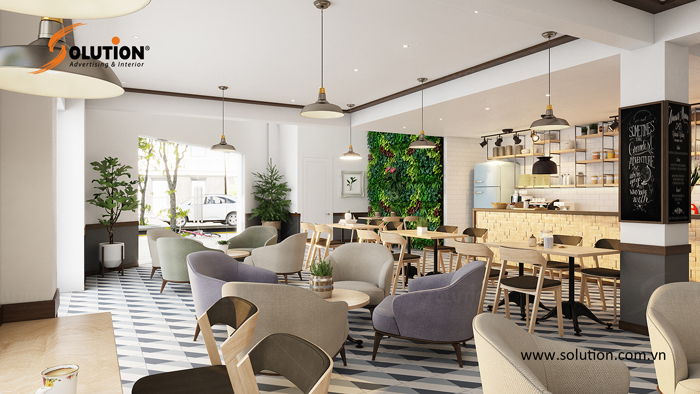 nội thất quán cafe hiện đại
