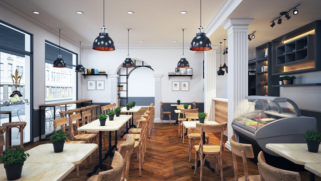 thiết kế nội thất nhà hàng kiểu Pháp