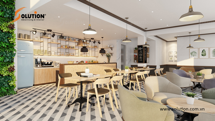 thiết kế nội thất quán cafe hiện đại