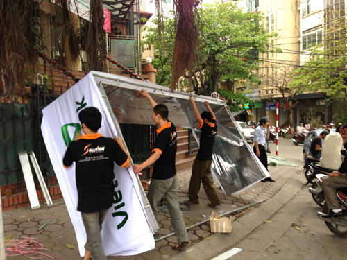 Thi công biển quảng cáo ngân hàng Vietcombank 344 Bà Triệu