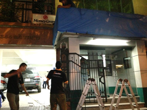 Thi công biển quảng cáo ATM ngân hàng Vietcombank 344 Bà Triệu