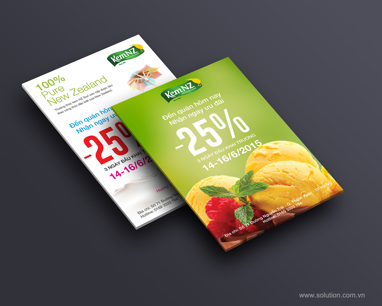 Mẫu thiết kế tờ rơi Cửa hàng Kem NewZealand
