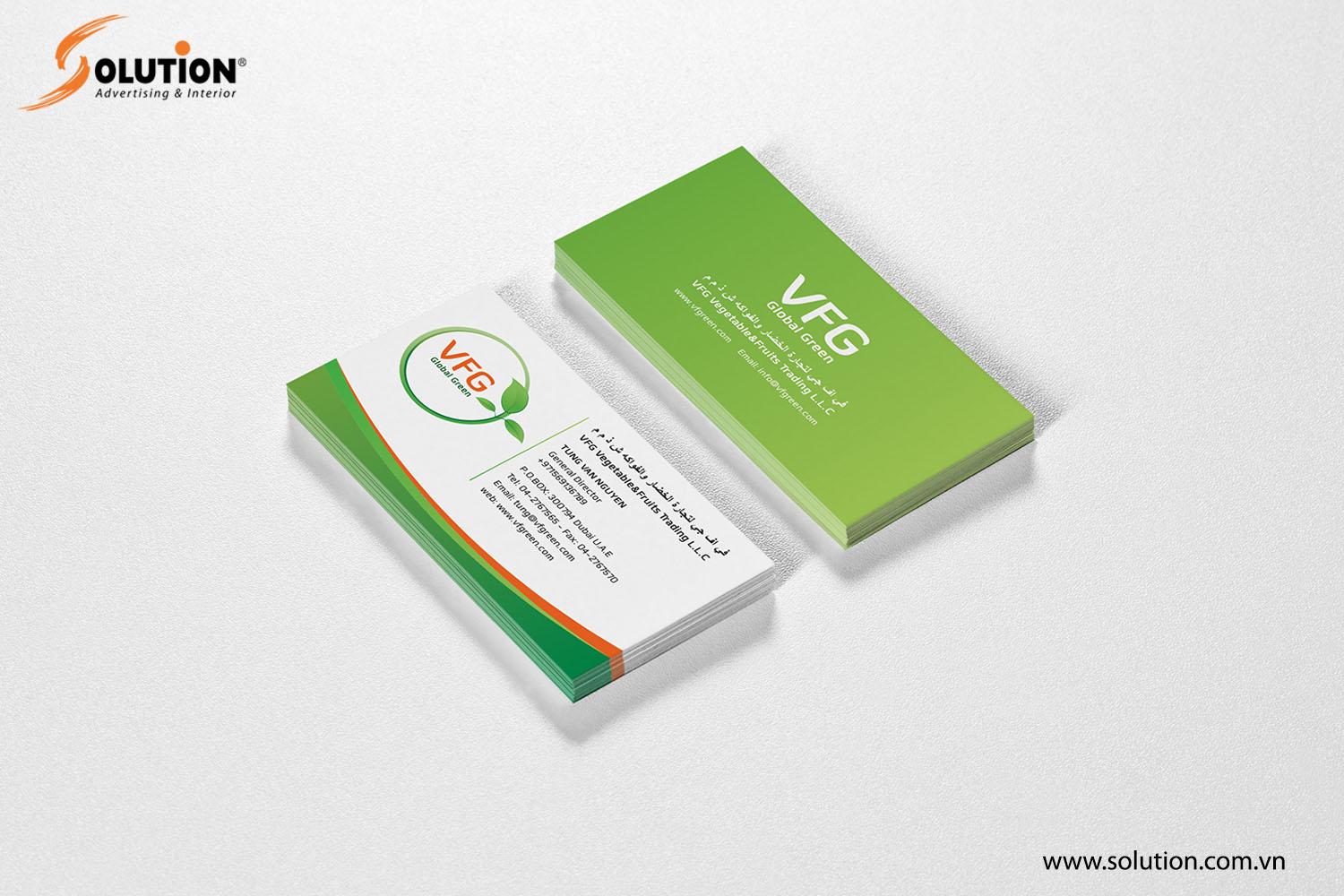 Mẫu thiết kế namecard trong bộ nhận diện thương hiệu Công ty VFG