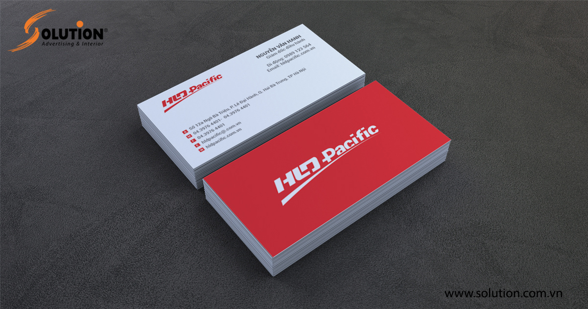 Hình ảnh mẫu thiết kế name-card trong bộ nhận diện thương hiệu Công ty HLD Pacific